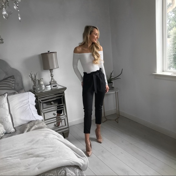 LAST ONE!!! High Waist Black Chiffon Trouser Pant - Picture 6 of 8